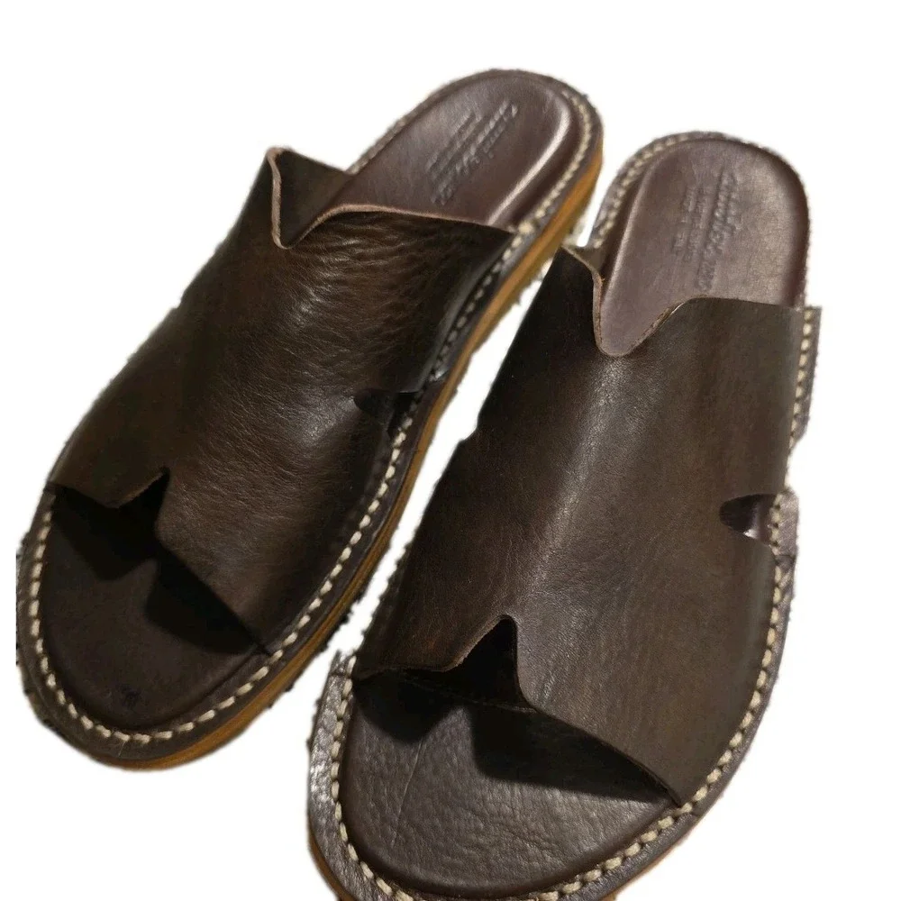 NICE Astorflex Haichflex Brown Leather Sandals Size 44 Made In Italy Vera Pelle